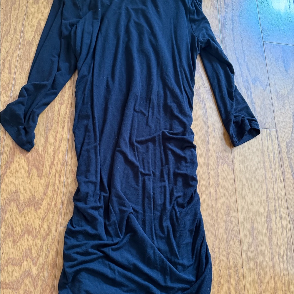 Cabi Elegant Black Cowl Neck Dress Rouched Side Large L - Picture 9 of 9
